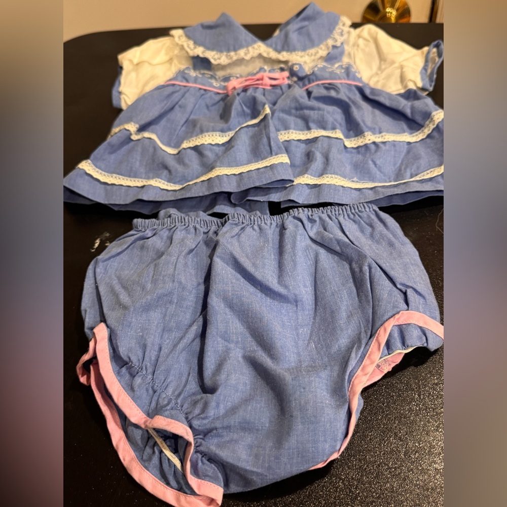 Catton candy cotton Blue and Pink Ruffled Diaper Cover Set size 0-6 months